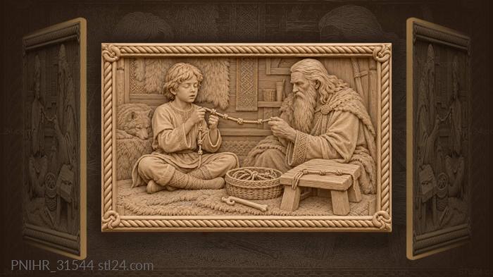 Boy and wise man with cord 3d STL model