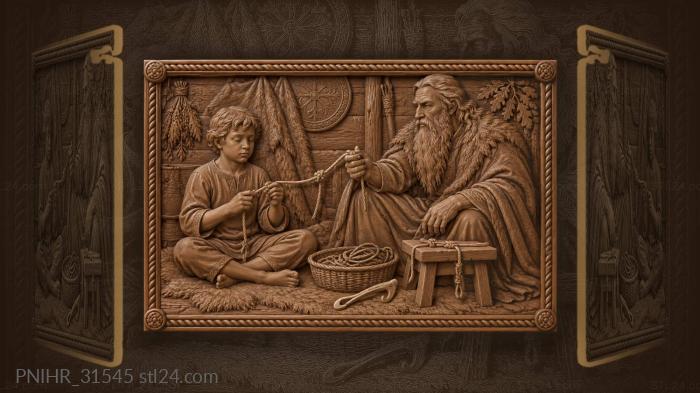 Boy and wise man with cords 3d STL model