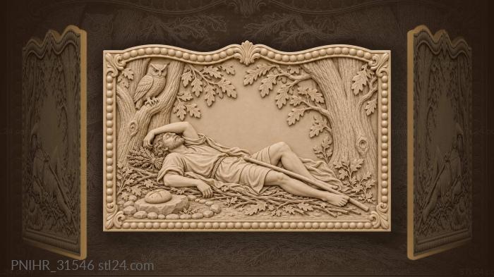 Sacred grove dreaming man rest 3d STL model