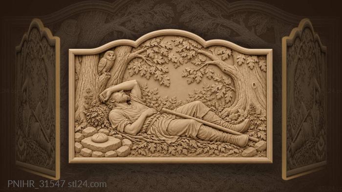 Sleeper in sacred grove listening branches 3d STL model