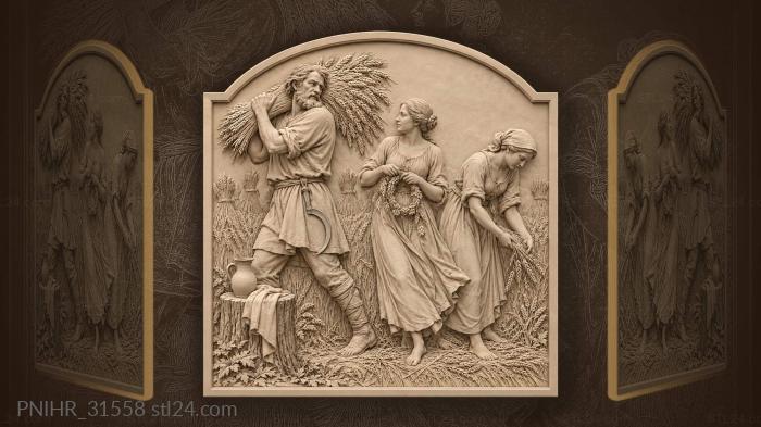 Reaper with last sheaf of rye 3d STL model