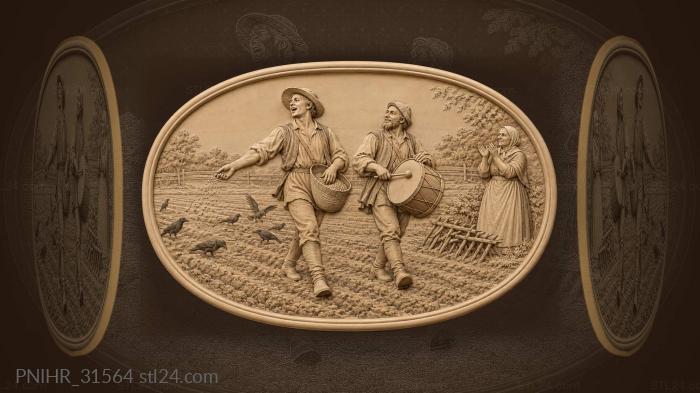 Sower drummer field song harvest time 3d STL model