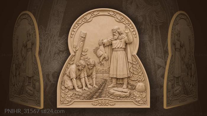 Village elder cockerel sacrifice furrow ritual 3d STL model