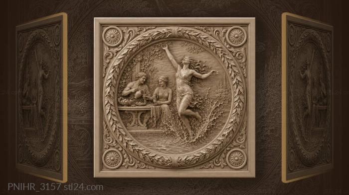 Woman splashing beside a laid table 3d STL model