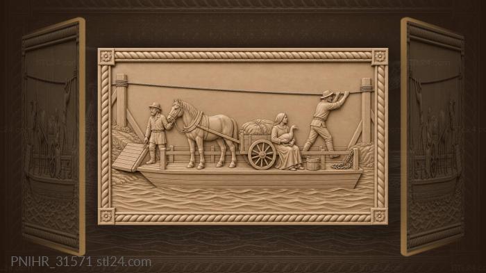 Ferryman carries passengers across the river 3d STL model