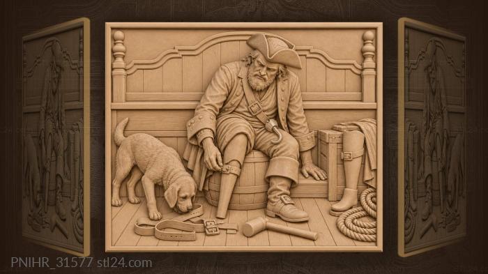 Unstrapping the peg leg on a barrel 3d STL model
