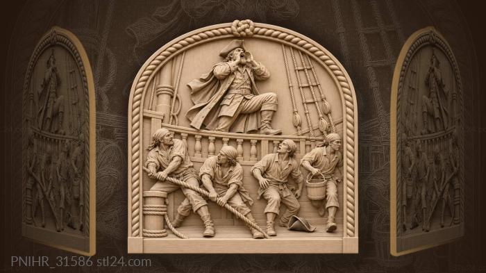 Captain bellows an order across the deck 3d STL model