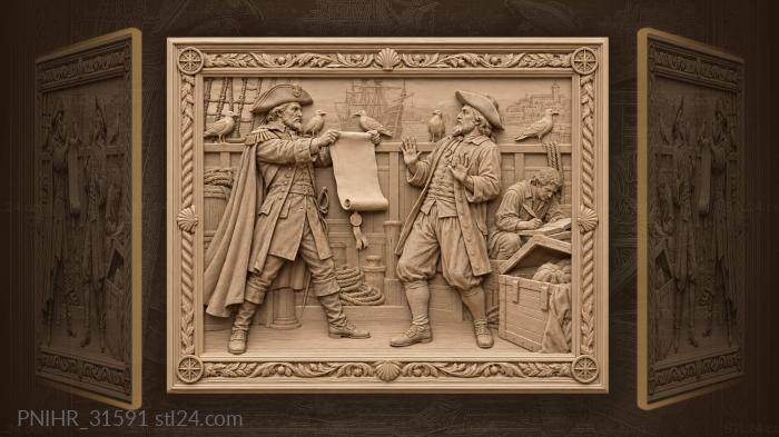 Captain presenting letter of marque 3d STL model