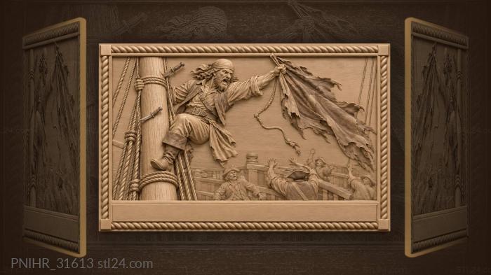 Above the deck pirate seizes enemy colors 3d STL model