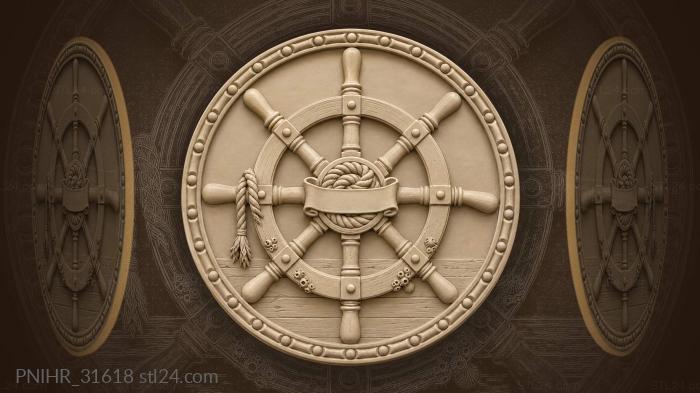 Ship’s wheel nautical weathered charm 3d STL model