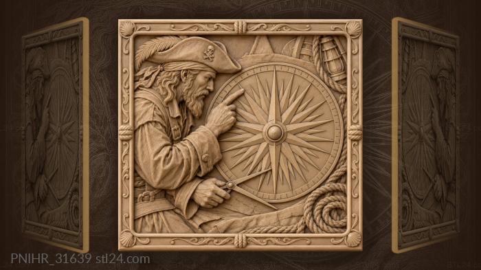 Pirate’s compass nautical star navigation 3d STL model