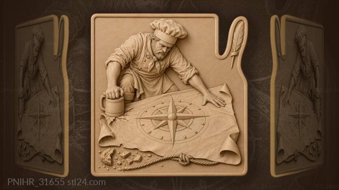 Pilot cook nautical map adventure 3d STL model