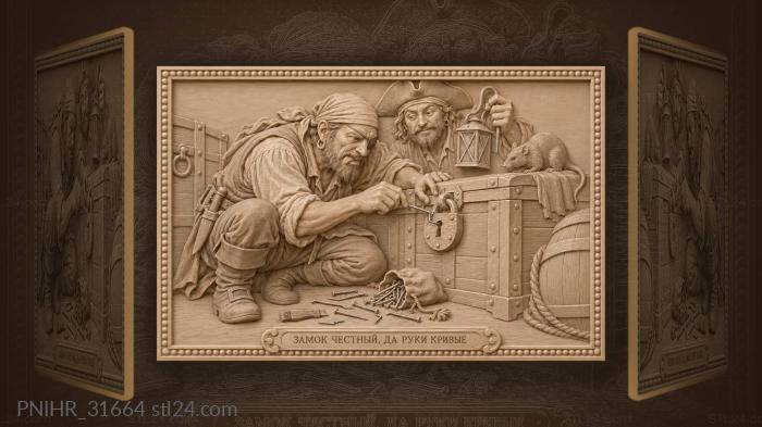 Bungling buccaneer puts crooked hands to work 3d STL model