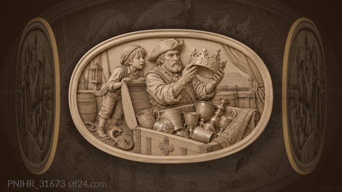 Lad watches captain lift battered crown 3d STL model