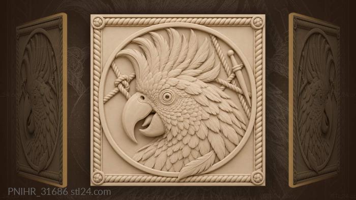 Parrot head nautical detail crest 3d STL model
