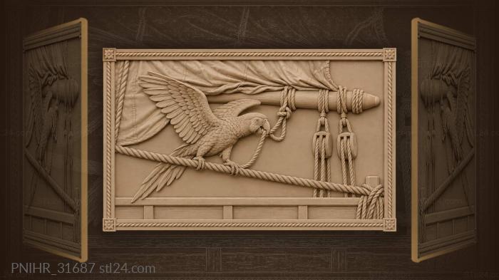 Parrot on the sailing ship 3d STL model