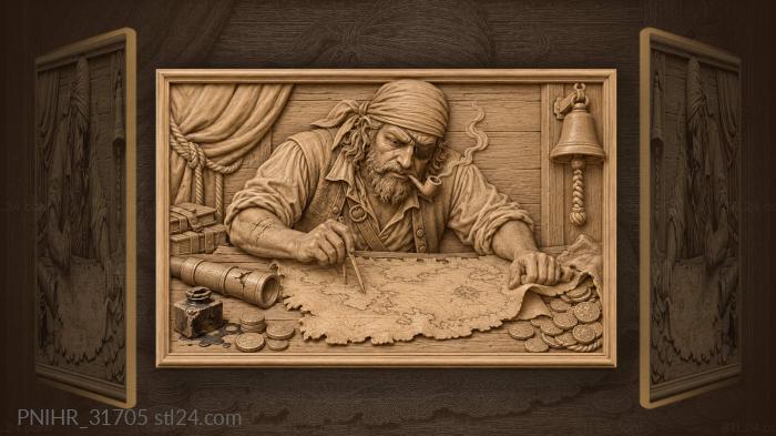 Pirate charting a distant shore 3d STL model