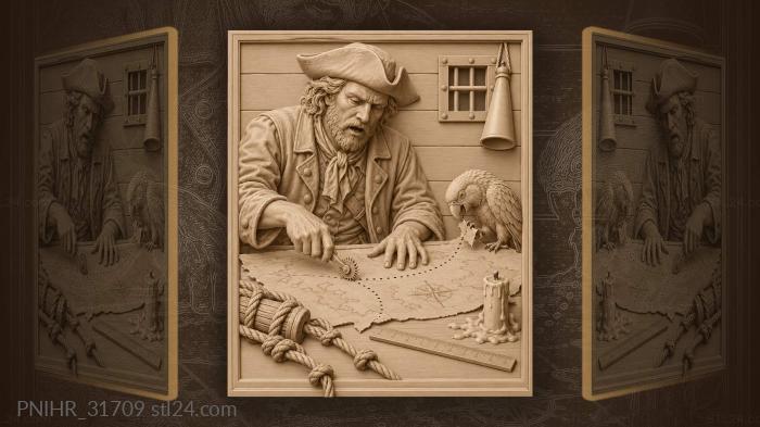 Navigator counts marks while parrot pecks 3d STL model