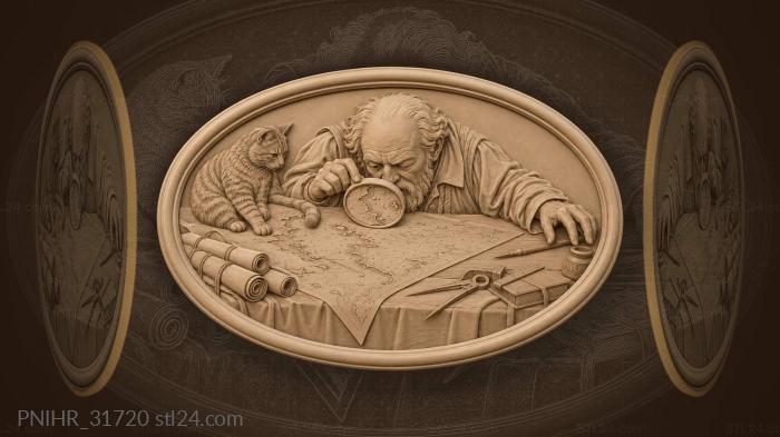 Navigator magnifies soundings while missing his pen 3d STL model