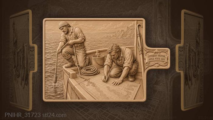 Depth sounding nautical chart work 3d STL model