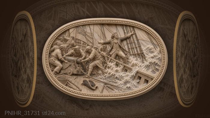 Gunners lashing a loose gun on the heel 3d STL model
