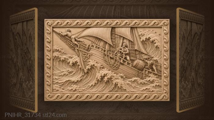 Helmsman throws his weight on the wheel 3d STL model