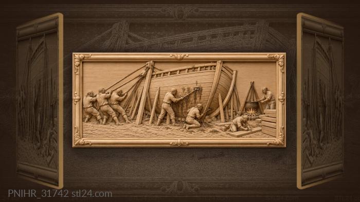 Shipyard hustle beach repair work 3d STL model