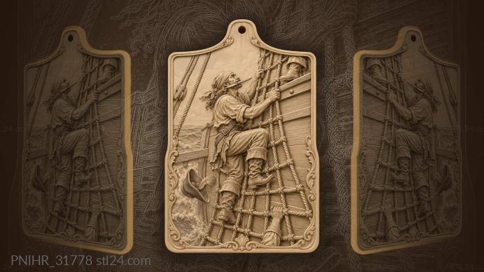 Raider keeps both hands on ropes 3d STL model