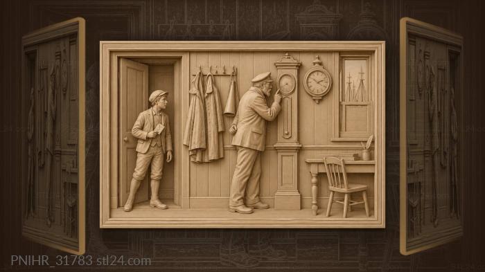 Harbour master checks falling barometer pressure 3d STL model