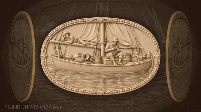 Weary skipper mends footwear through the calm 3d STL model