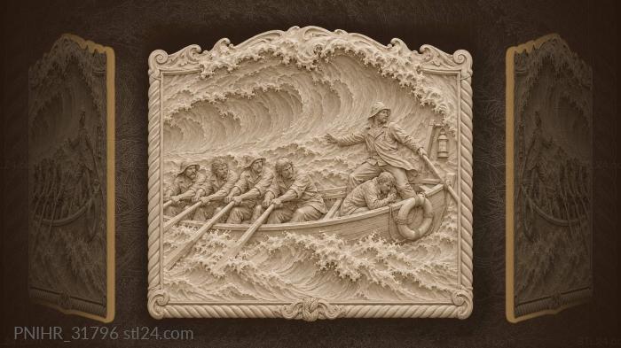 Rescue boat ninth wave crest 3d STL model