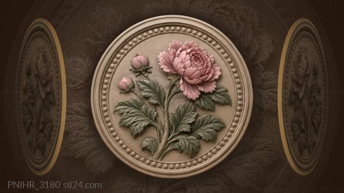 Pink clusters inside a pitted border 3d STL model