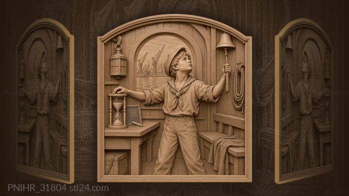 Boy at the hour glass 3d STL model