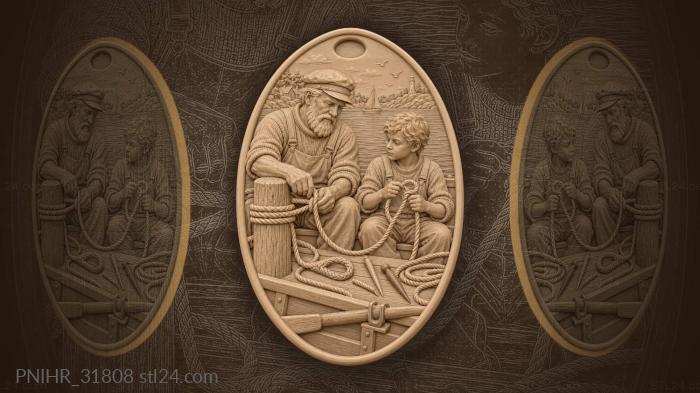 Seafaring lesson father and son 3d STL model
