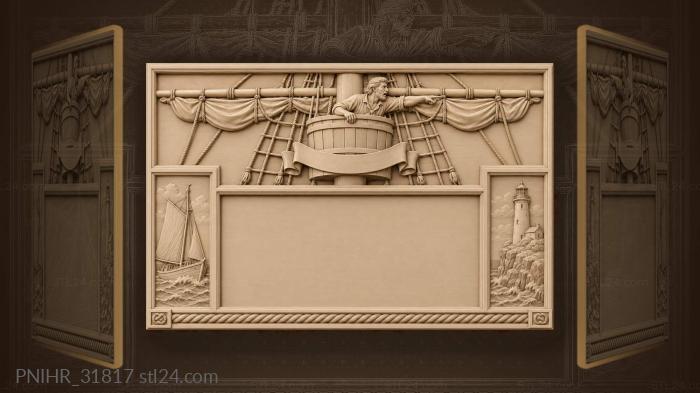 Fishing lugger passes under the beacon cliff 3d STL model