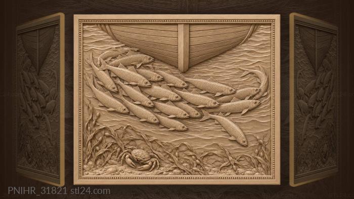 Herring shoal under sailing smack keel 3d STL model