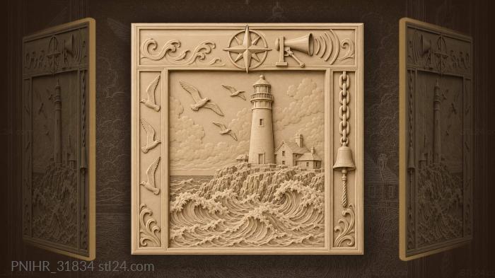 Compass rose fog siren window 3d STL model