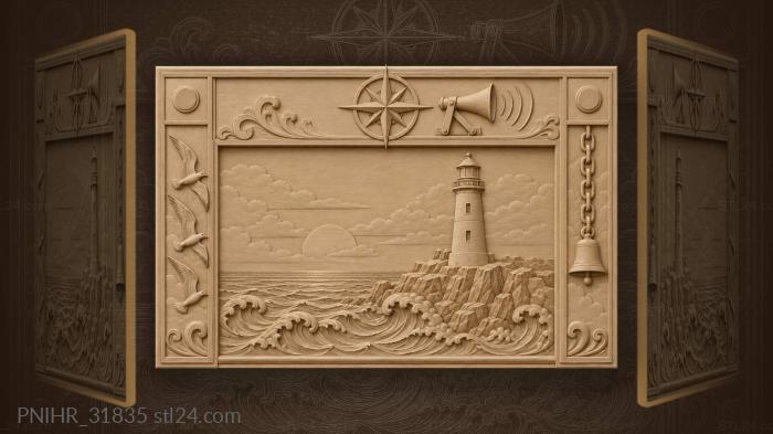 Rose compass fog siren window 3d STL model