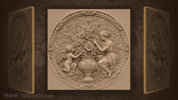 Potted plant amid climbing vines 3d STL model