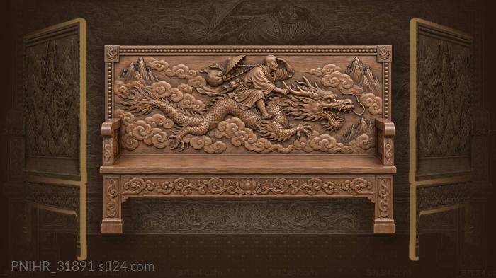 Monk flies on a cloud dragon 3d STL model