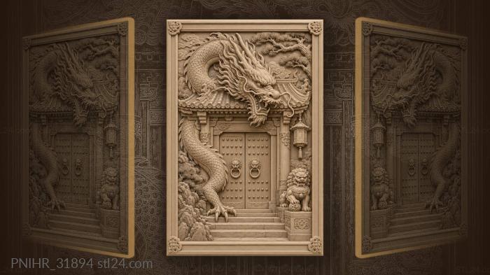 Warning dragon denies passage beneath the motto 3d STL model