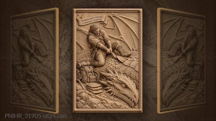 Dragon scale hunter brave trophy 3d STL model
