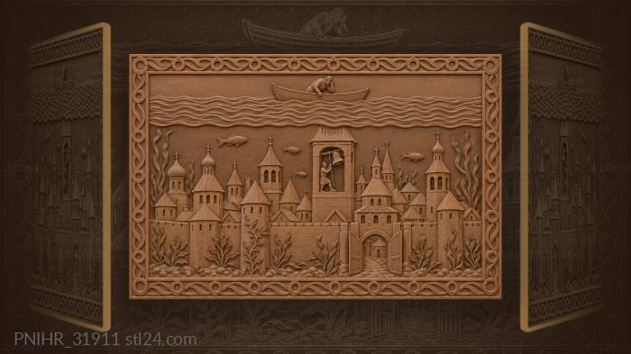 Kitezh city under lake waters 3d STL model