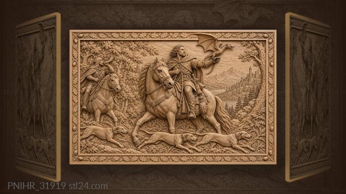 Falconer releases a dragon to hunt 3d STL model