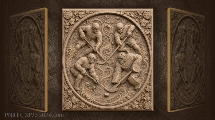 Hockey action stars celestial game 3d STL model