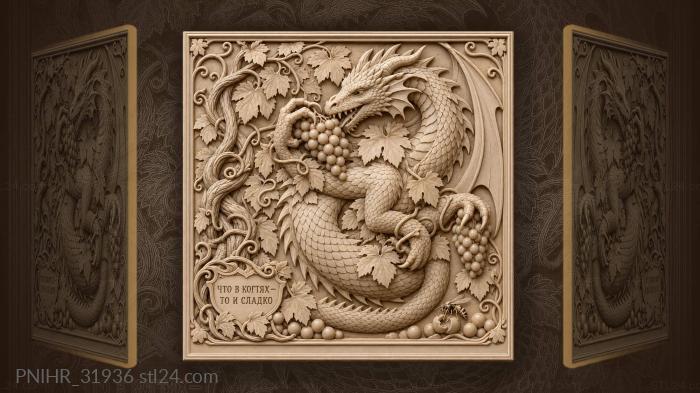 Grapes slip from dragon’s claws 3d STL model