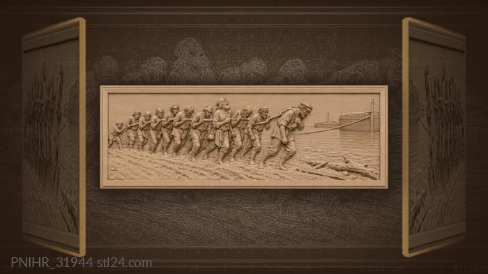 Burlaki haul cargo as the boy stumbles 3d STL model
