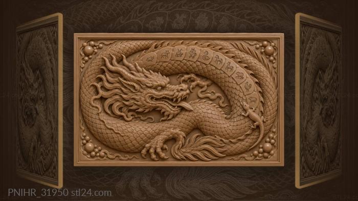 Twelve zodiac signs along its scales 3d STL model