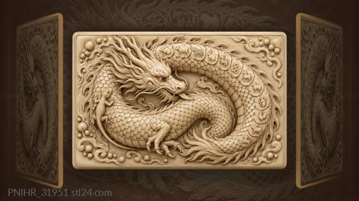 Dragon with zodiac signs loop 3d STL model