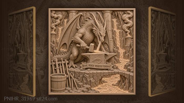 Dragon smithy within volcanic depths 3d STL model